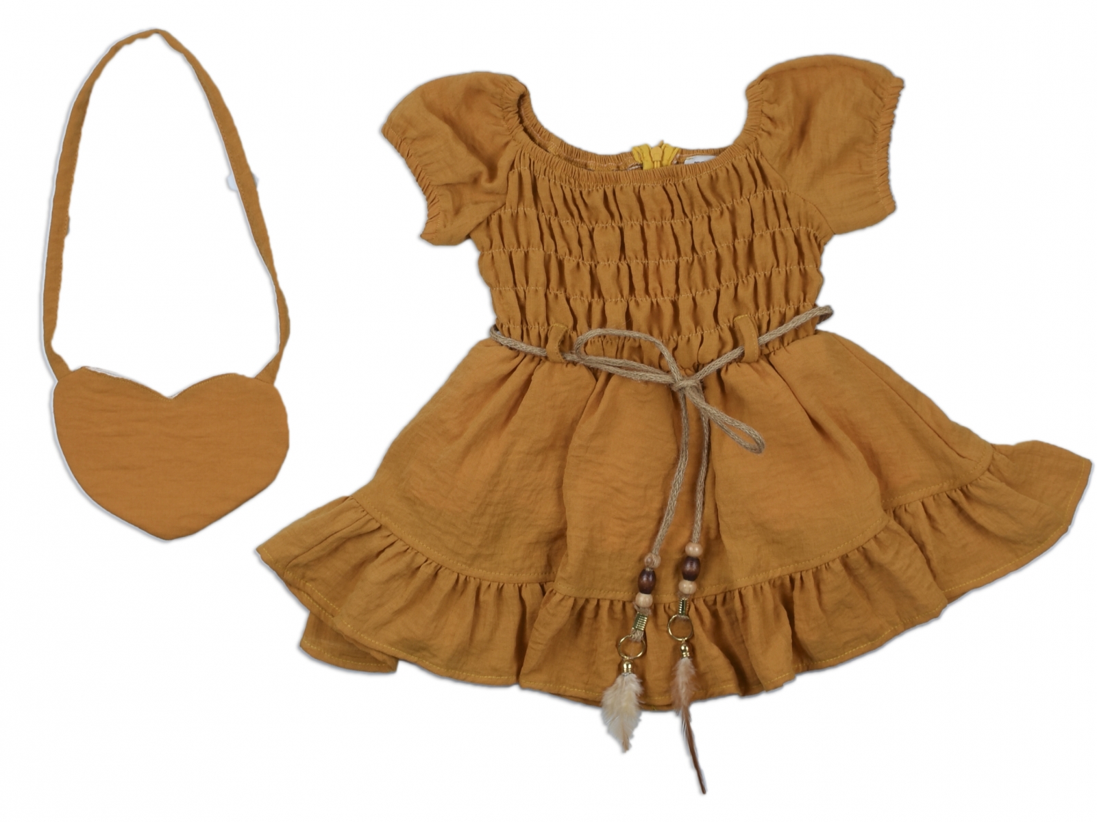 HASIR KEMERLİ ELBİSE 5-8 YAŞ