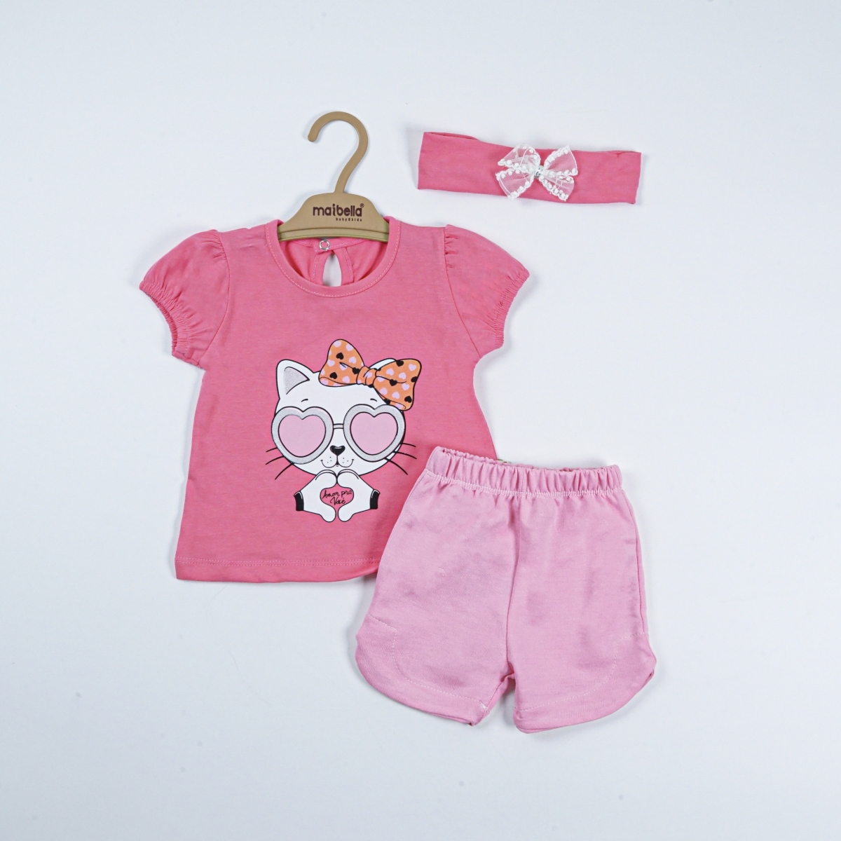 KALP GÖZLÜKLÜ KEDİ BANDANALI 3 LÜ TAKIM