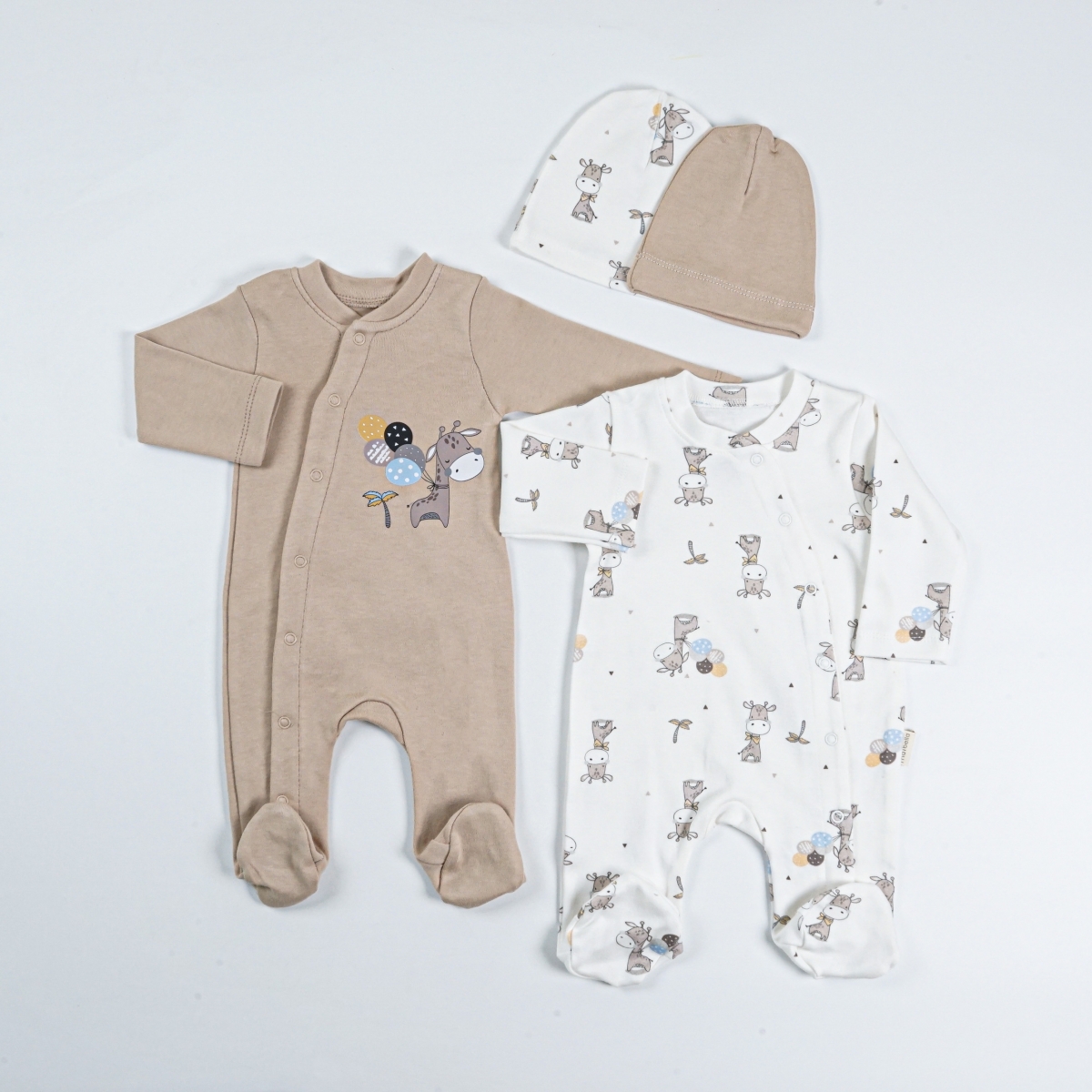 ZÜRAFA DESENLİ ŞAPKALI 2 Lİ TULUM