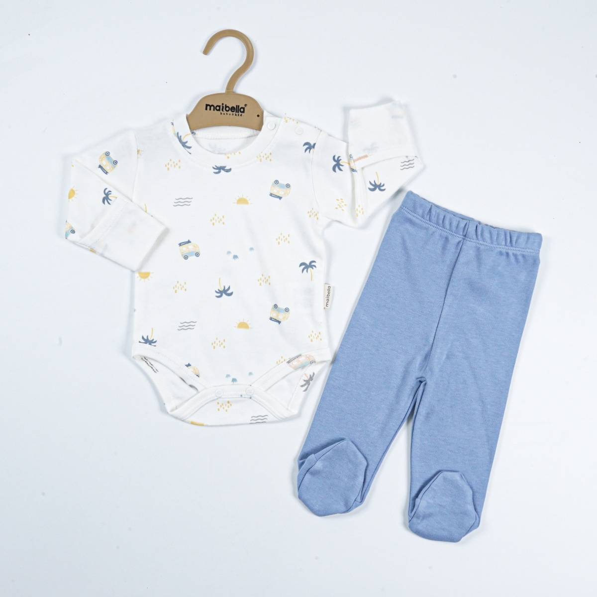 TEX 01-10111 ARAÇ DESENLİ 2 Lİ PİJAMA TAKIMI