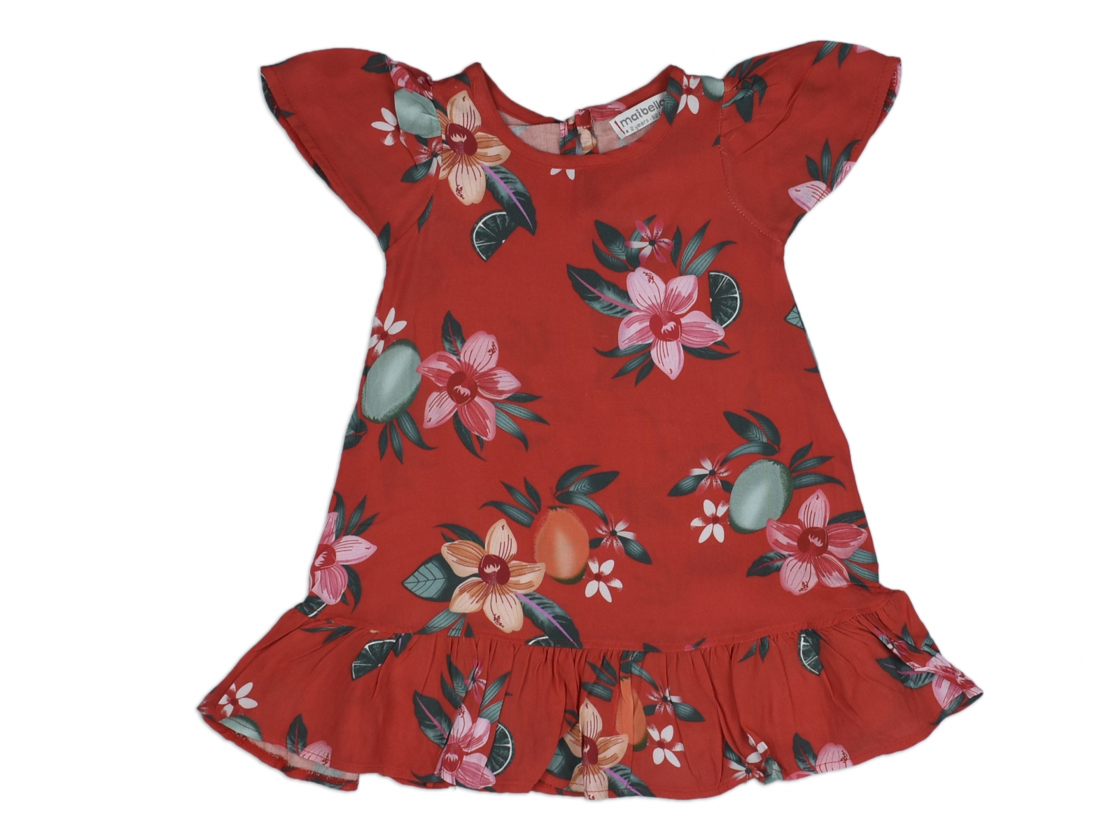 ÇİÇEKLİ PAMUK VUAL ELBİSE 6-9 YAŞ