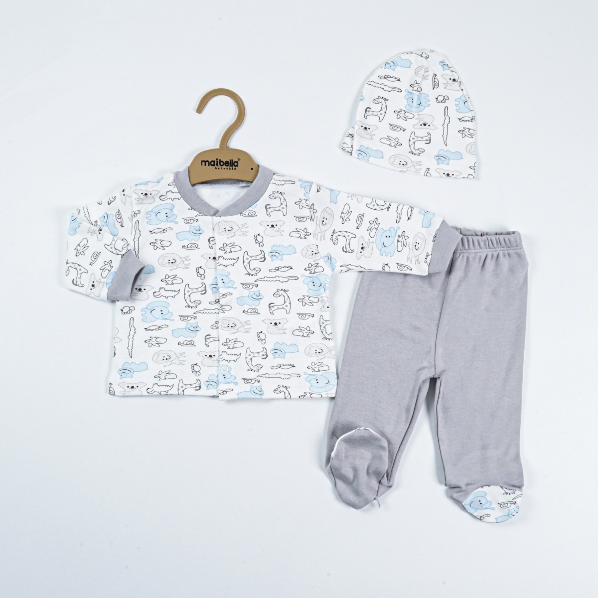 TEX 01-10116 HAYVAN DESENLİ 2 Lİ PİJAMA TAKIMI