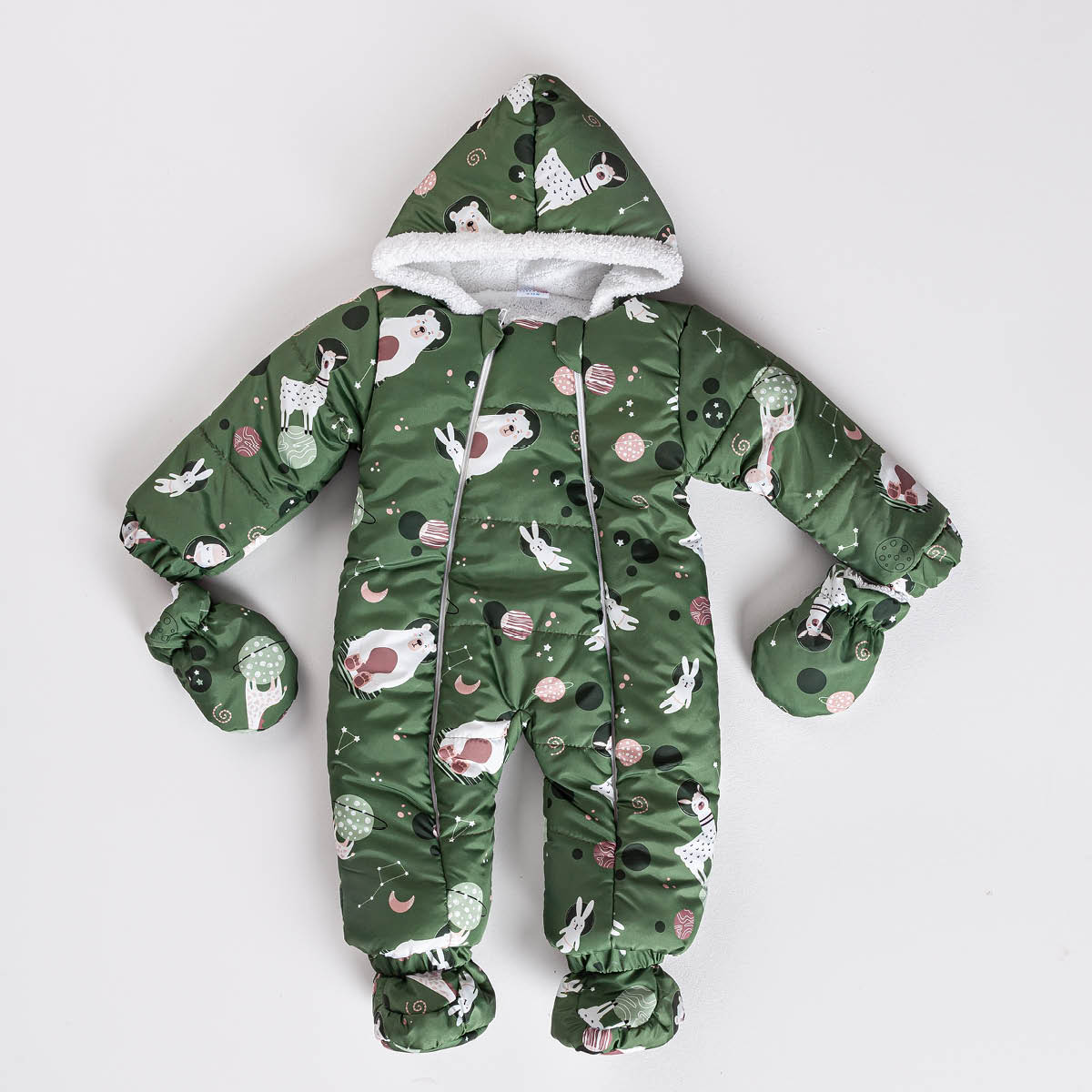 UZAYLI HAYVANLAR UNİSEX BEBEK ÇIKARILABİLİR ELDİVEN VE PATİKLİ KOZMONOT