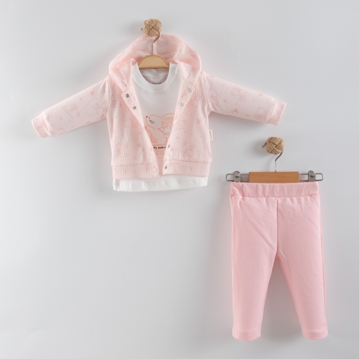 TAVŞAN BASKILI 3 LÜ TAKIM