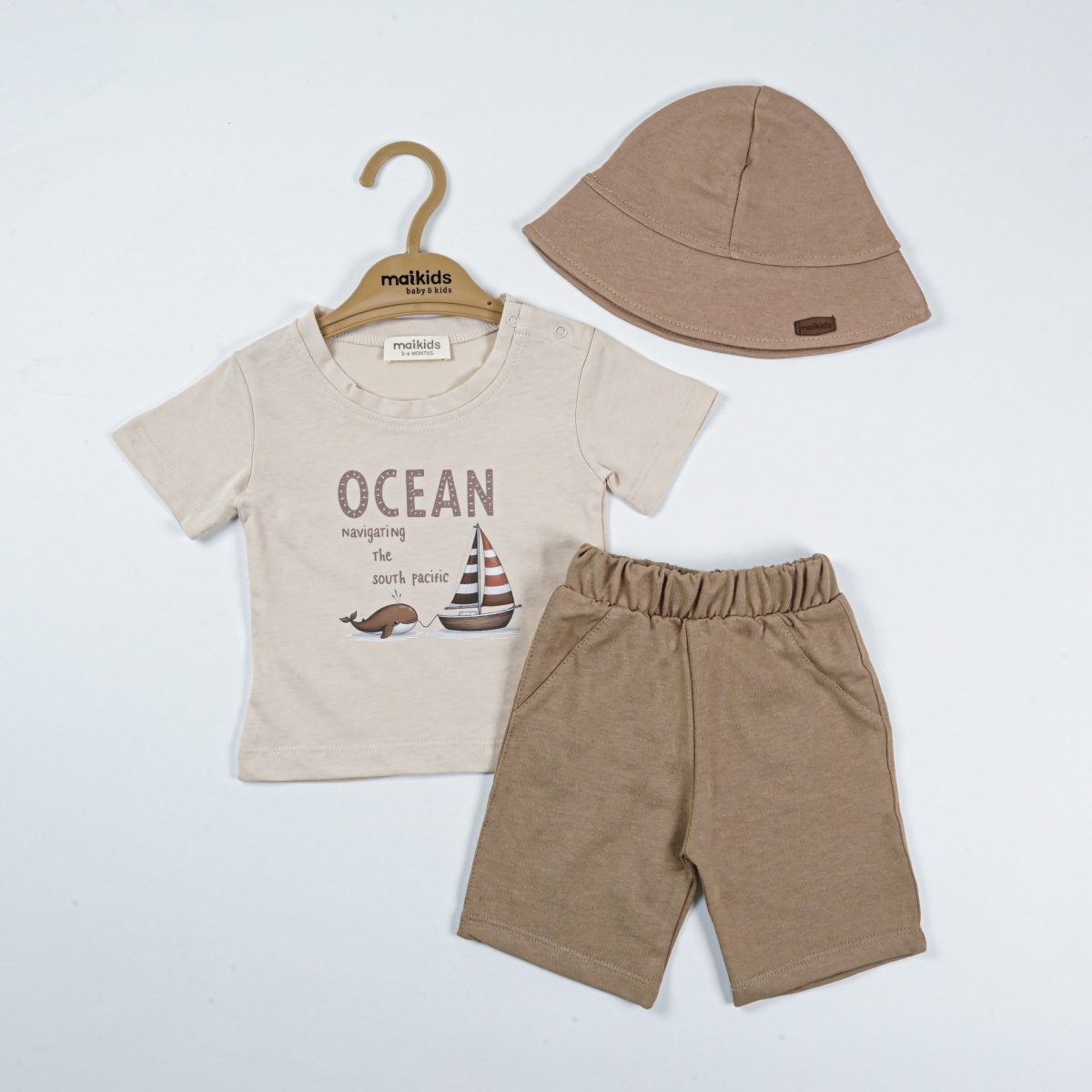 OCEAN BASKILI 3 LÜ YAZLIK TAKIM