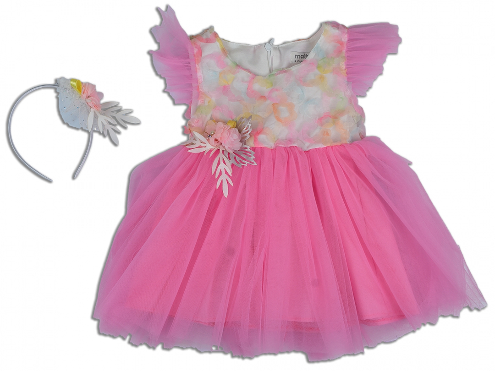 KOLLARI TÜLLÜ TAÇLI ELBİSE