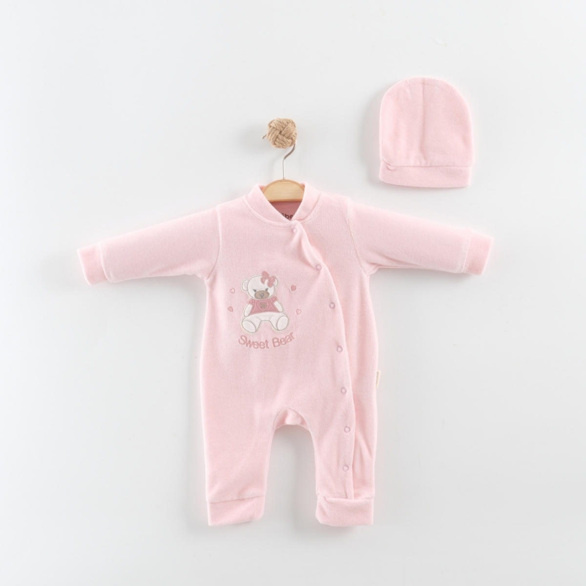 CUTE BEAR KADİFE TULUM