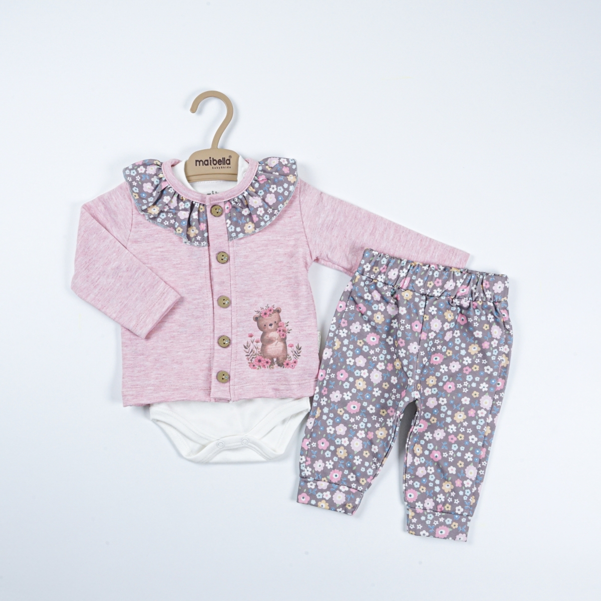 ÇİÇEKLİ AYILI 3 LÜ TAKIM