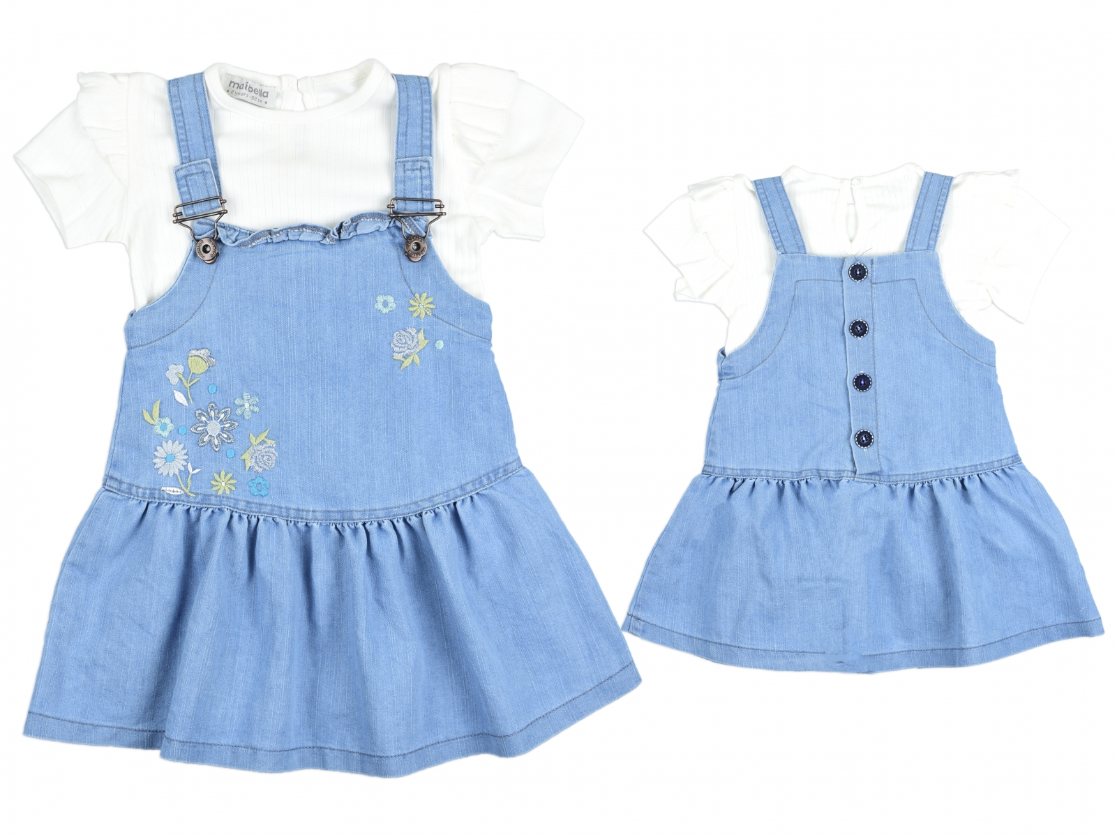 ÇİÇEKLİ TİŞÖRTLÜ KOT ELBİSE