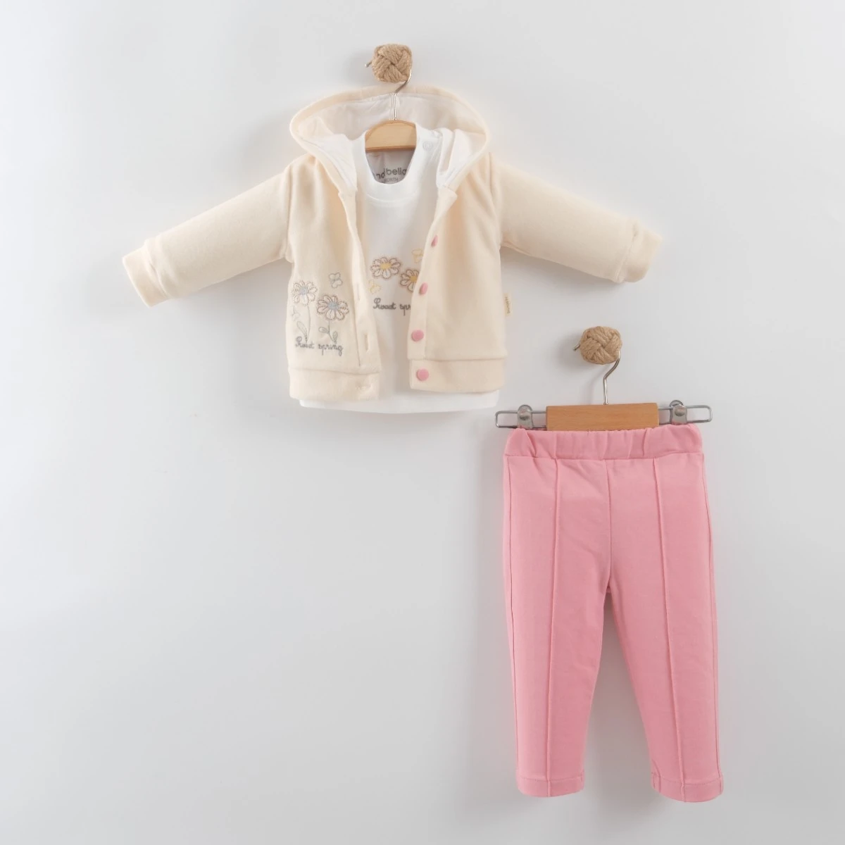 MAİ01-70091ÇİÇEKLİ POLAR ÜÇLÜ TAKIM