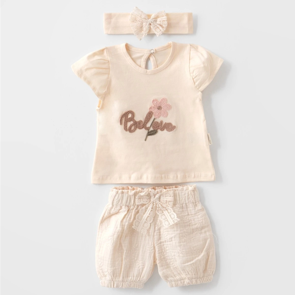 MAİ01-8336 ÇİÇEKLİ BANDANALI YAZLIK TAKIM