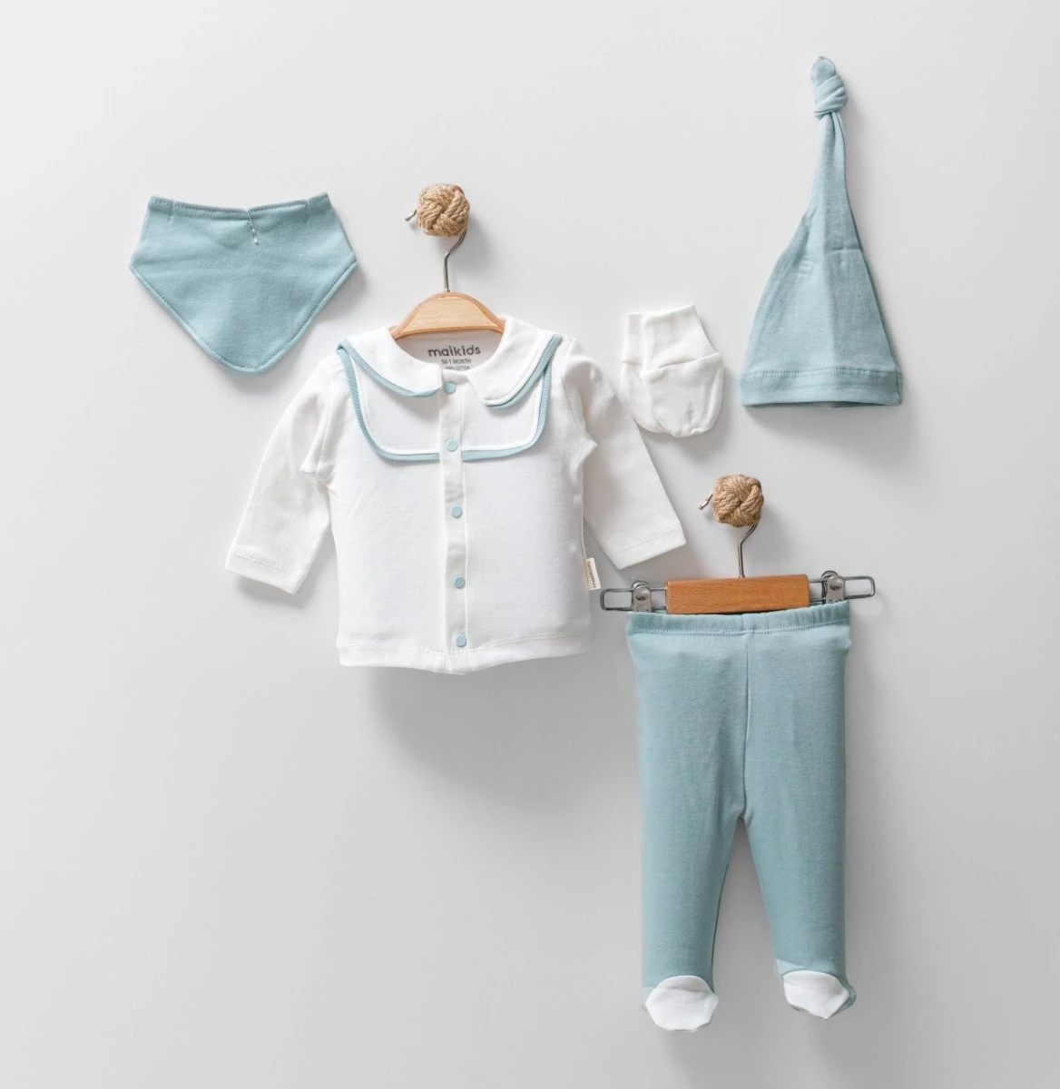 MAİ01-9066-2 DÜZ NEWBORN  5 Lİ SET