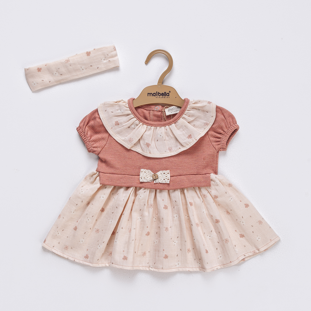 KISA KOL ÇİÇEKLİ ELBİSE