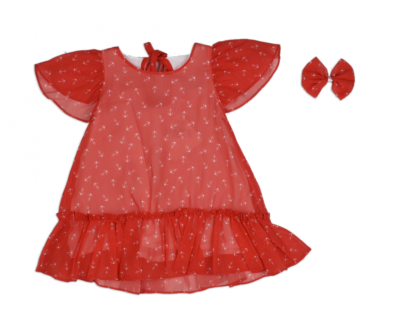 ÇAPALI ŞİFON ELBİSE 1-4 YAŞ