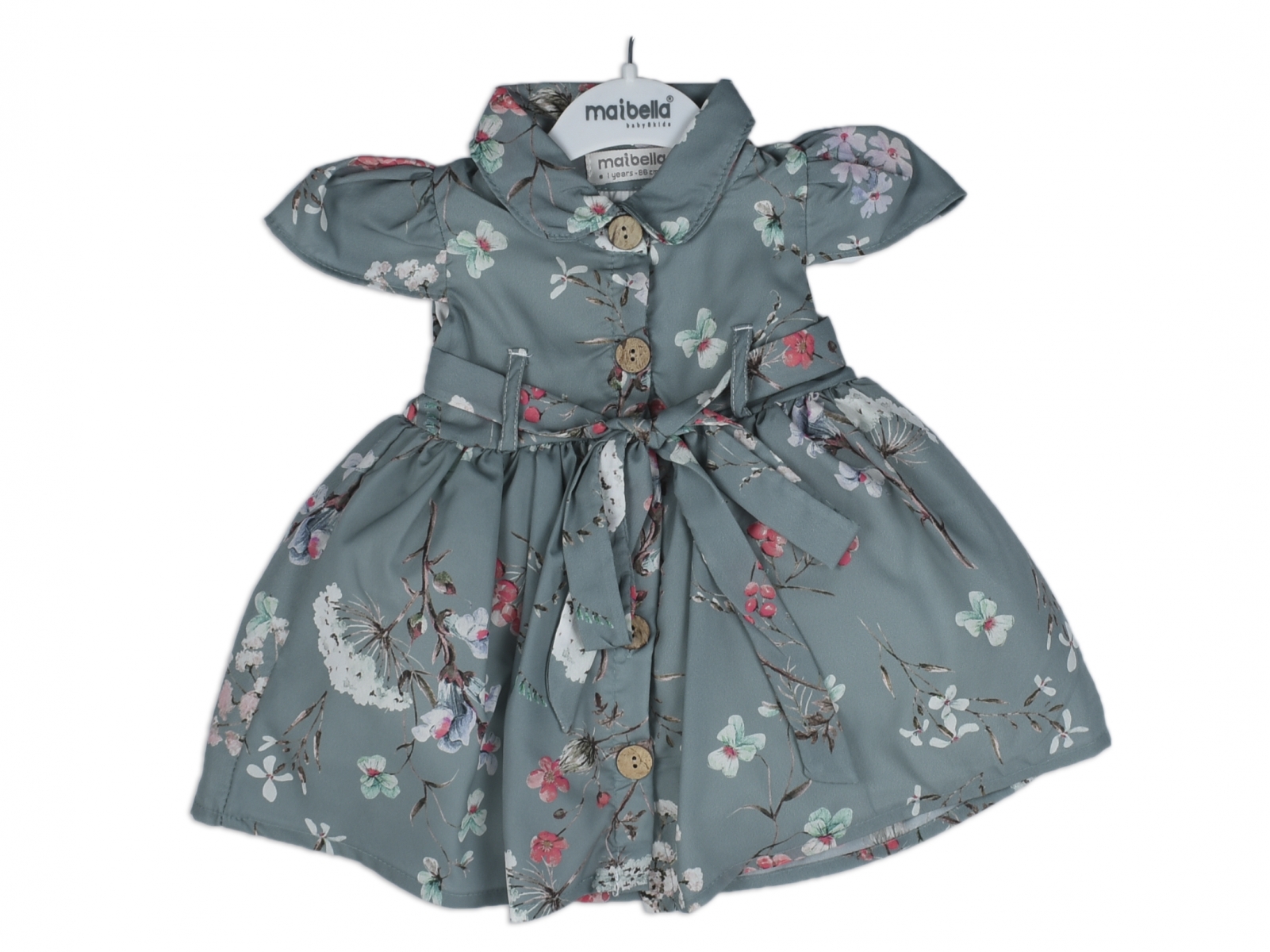 KİRAZ ÇİÇEKLİ ELBİSE 1-4 YAŞ