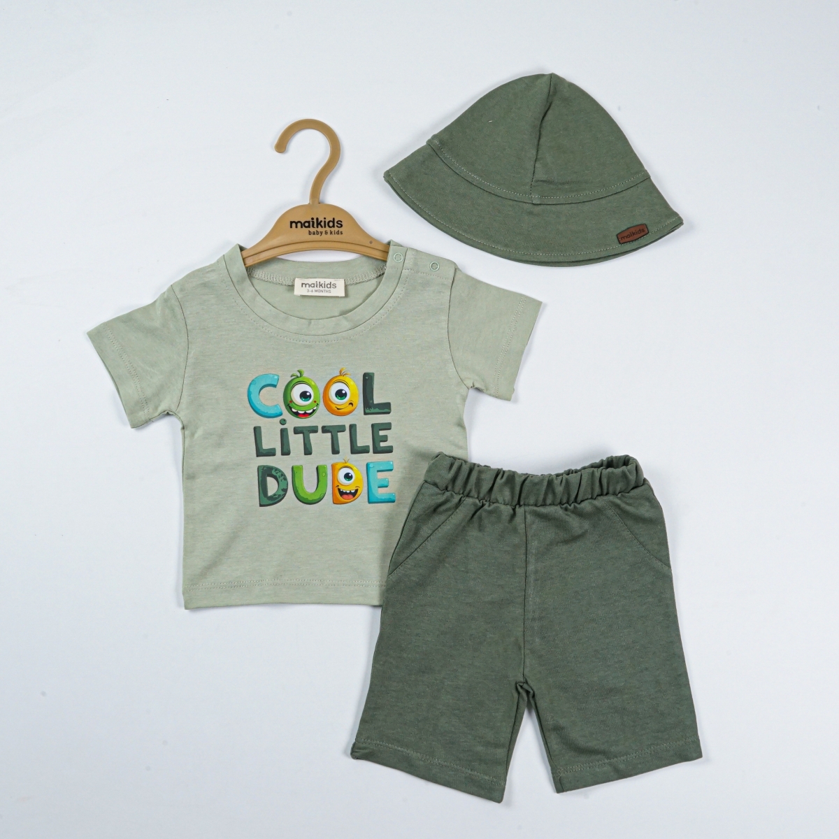 COOL LİTTLE DUDE  BASKILI 3 LÜ YAZLIK TAKIM