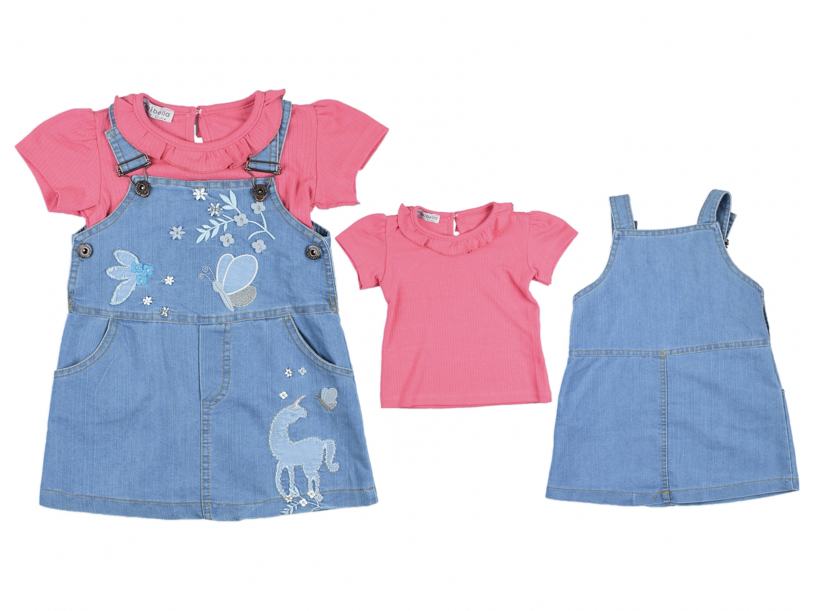 KELEBEKLİ TİŞÖRTLÜ KOT ELBİSE