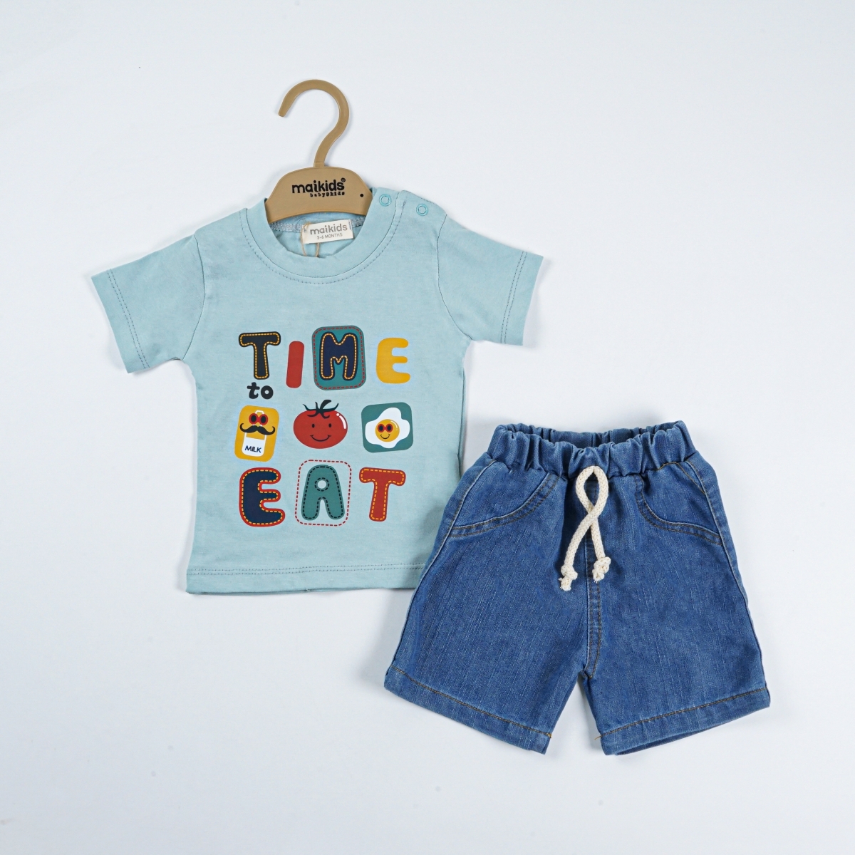 TİME EAT KOT ŞORTLU İKİLİ TAKIM