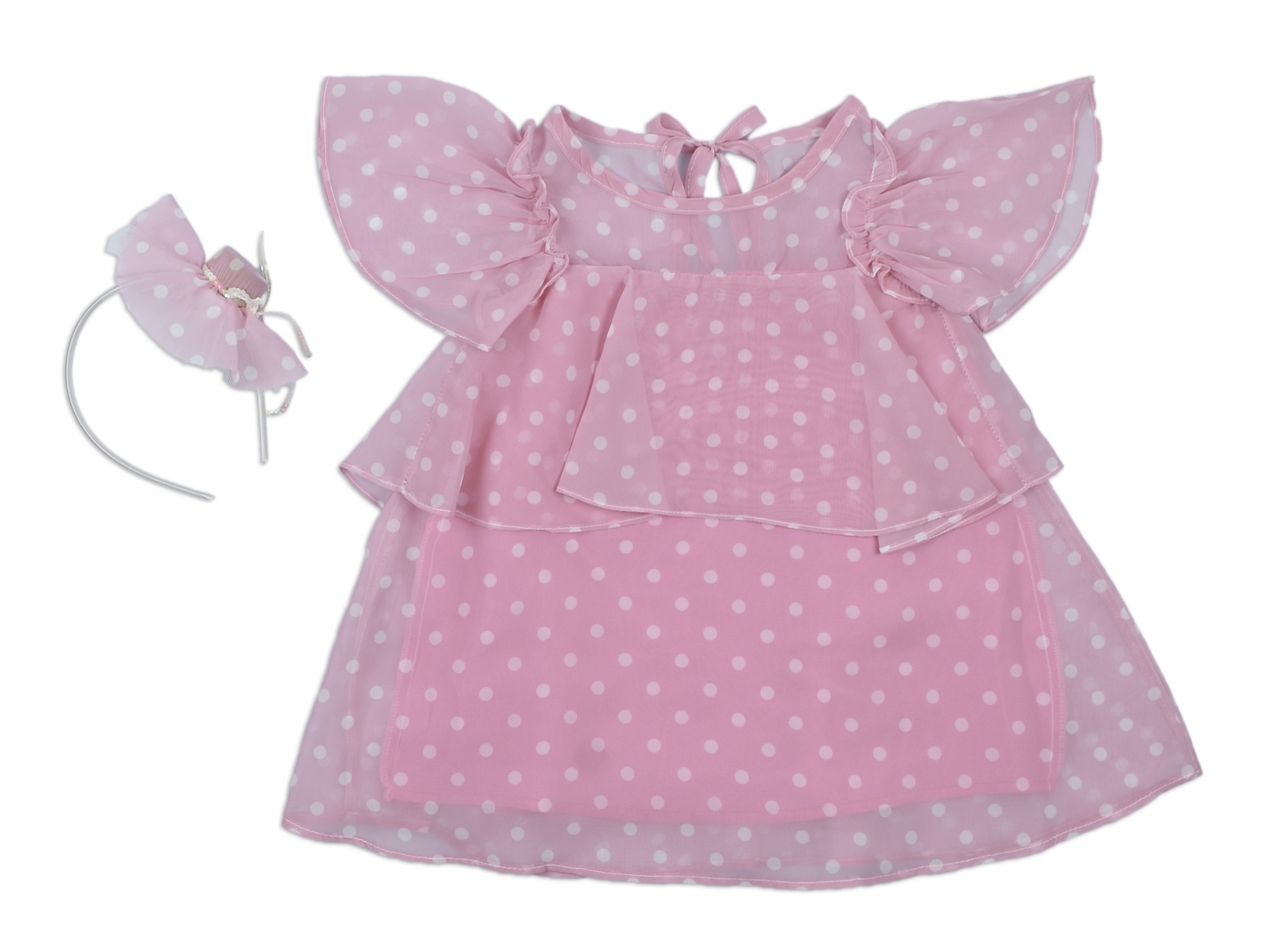 BÜYÜK PUANLI ŞİFON ELBİSE