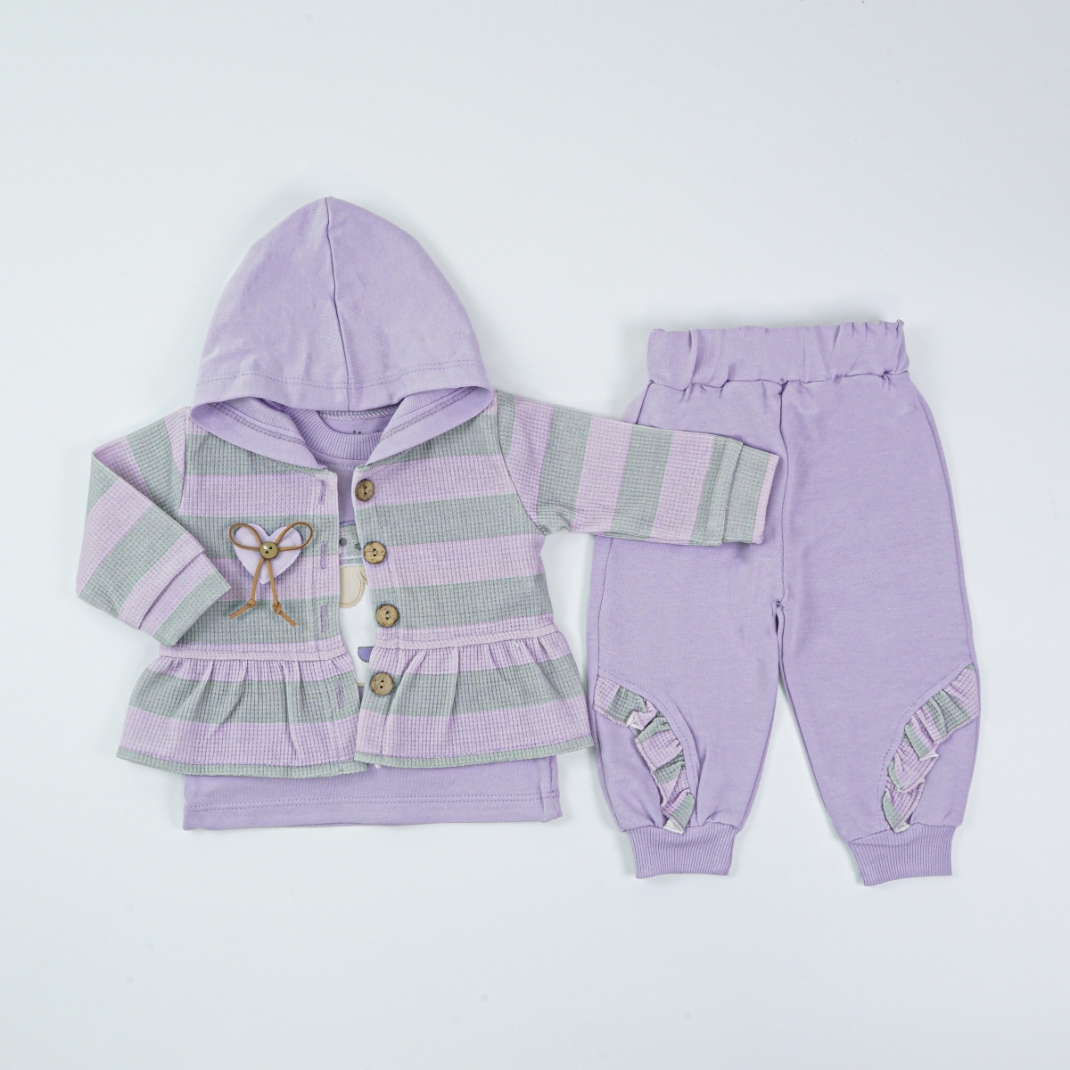 ÇİZGİLİ CEKETLİ 3 LÜ TAKIM