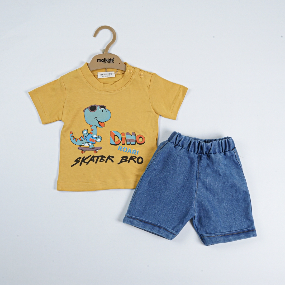 DİNO KOT ŞORTLU İKİLİ TAKIM