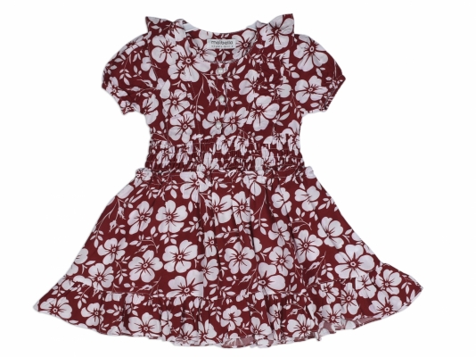 BÜYÜK ÇİÇEK PAMUK VİSKON ELBİSE