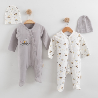 ARAÇ DESENLİ ŞAPKALI 2 Lİ TULUM