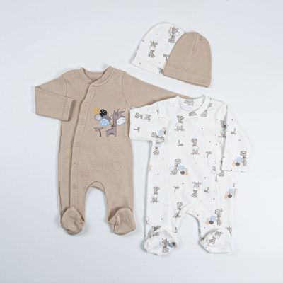 ZÜRAFA DESENLİ ŞAPKALI 2 Lİ TULUM