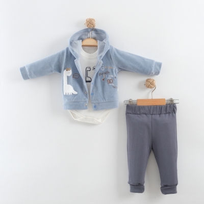 DİNO KADİFE ÜÇLÜ TAKIM