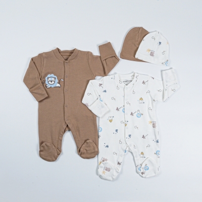 ASLAN DESENLİ ŞAPKALI 2 Lİ TULUM