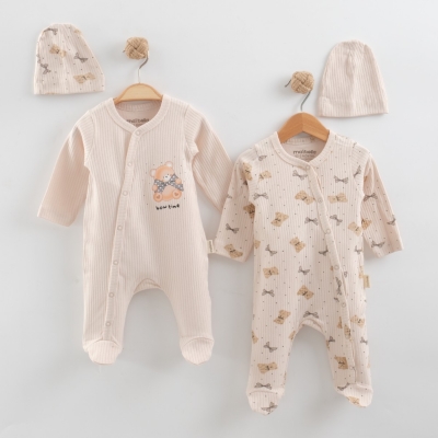 FİYONKLU AYI ŞAPKALI 2 Lİ TULUM