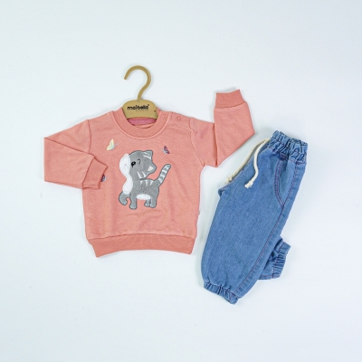 KEDİ NAKIŞLI 2 Lİ TAKIM