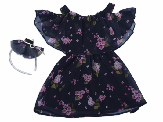 ÇITIR ÇİÇEK ŞİFON ELBİSE 2-5 YAŞ