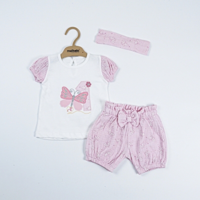 1 KELEBEK KIZ ŞORTLU TAKIM