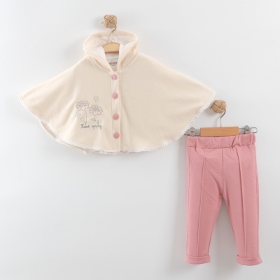 ÇİÇEKLİ PELERİN ÜÇLÜ TAKIM