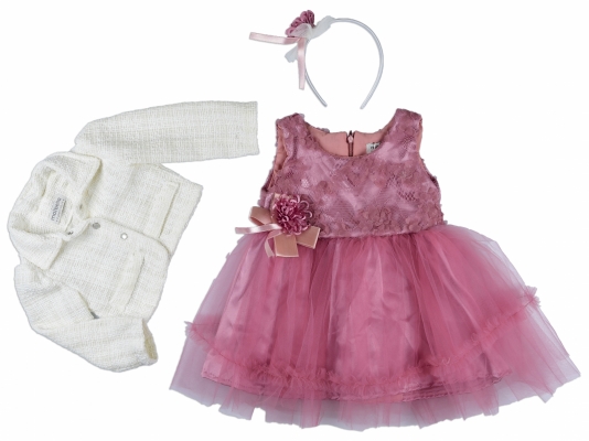 BOLEROLU DANTELLİ TÜLLÜ TAÇLI ELBİSE