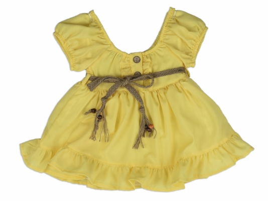 KOLLARI LASTİKLİ HASIR KEMERLİ ELBİSE