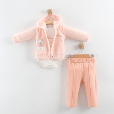 CUTE BEAR KADİFE ÜÇLÜ TAKIM