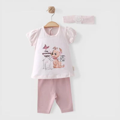 MAİ01-8333 CUTE DOG BANDANALI 3 LÜ YAZLIK TAKIM