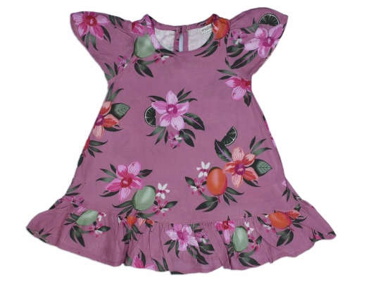ÇİÇEKLİ PAMUK VUAL ELBİSE 2-5 YAŞ