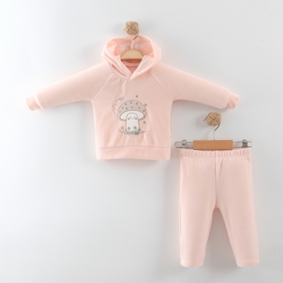 KAPŞONLU MANTARLI KADİFE 2 Lİ TAKIM