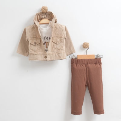 CEPLİ WİLD KOT CEKET 3LÜ TAKIM