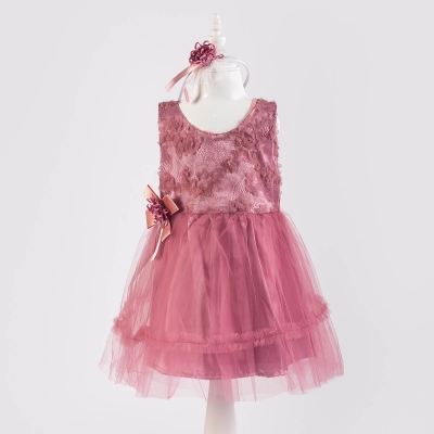 DANTELLİ TÜLLÜ TAÇLI ELBİSE