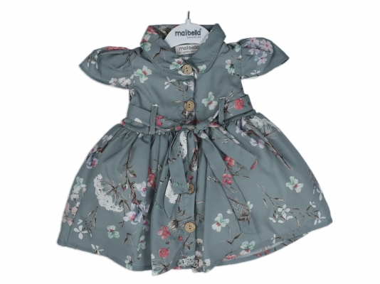 KİRAZ ÇİÇEKLİ ELBİSE 1-4 YAŞ