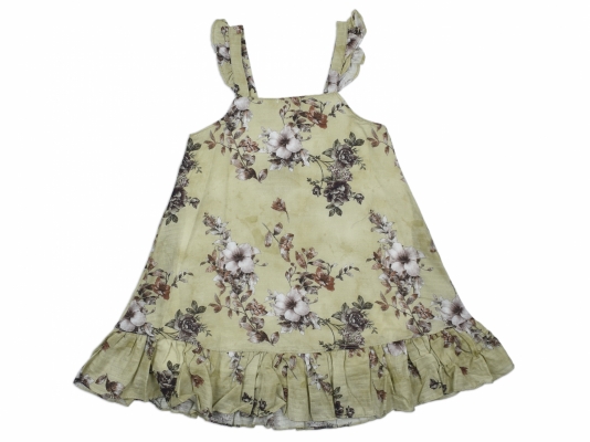 ÇİÇEKLİ DESENLİ PAMUK VUAL ELBİSE 5-8