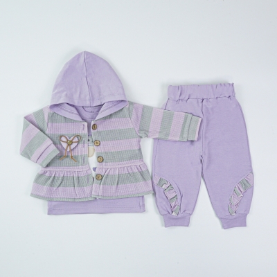 ÇİZGİLİ CEKETLİ 3 LÜ TAKIM